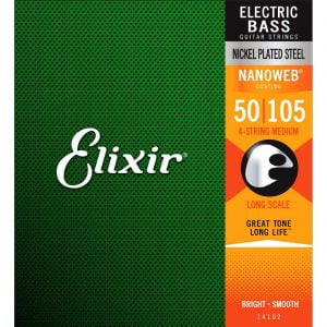 Elixir 14102 Nickel Plated Steel with NANOWEB Coating 50-105 Medium Long Scale Bas Gitar Teli