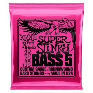 Ernie Ball Super Slinky Nickel Wound Custom Gauge 40-125 - 5 Telli Bas Gitar Teli